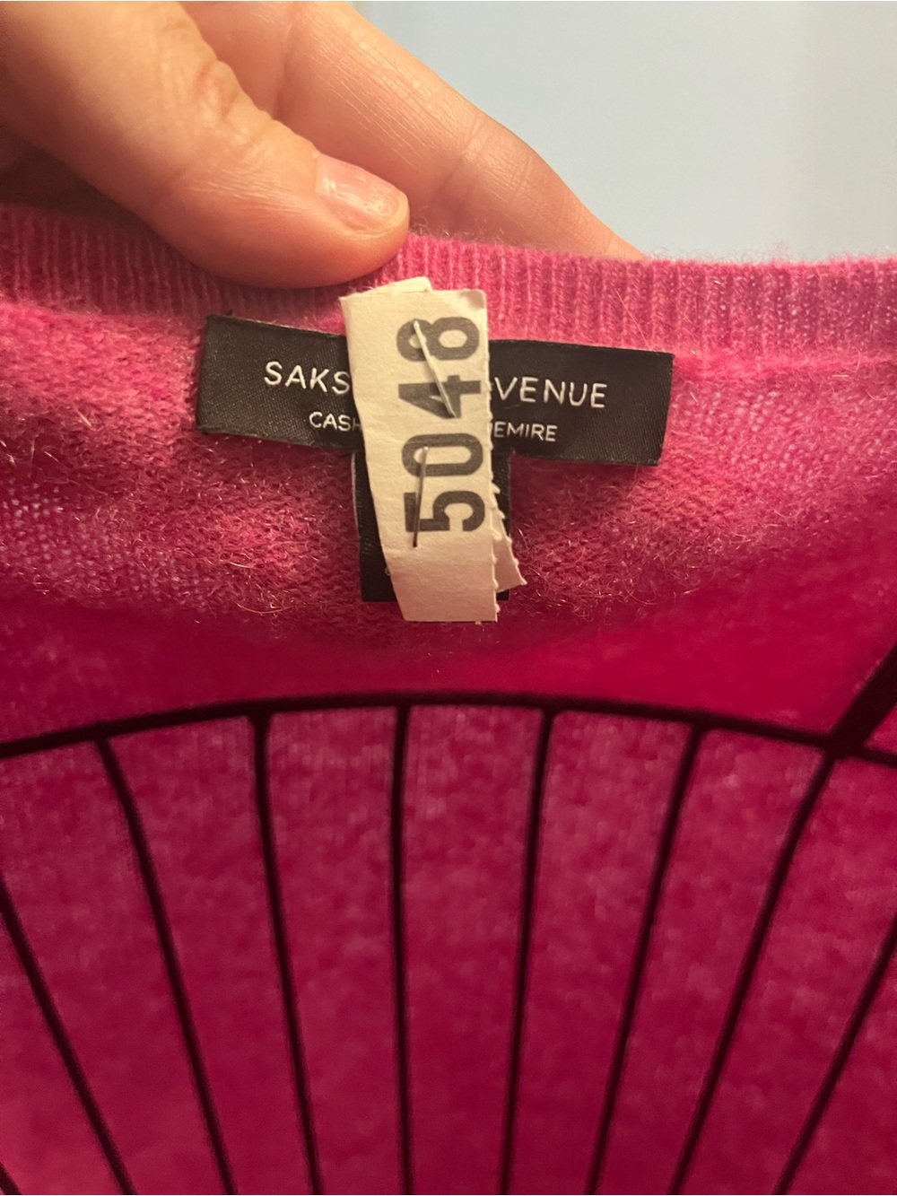 Saks Fifth Avenue Bright Pink Short Sleeve Sweater - Picture 2 of 6